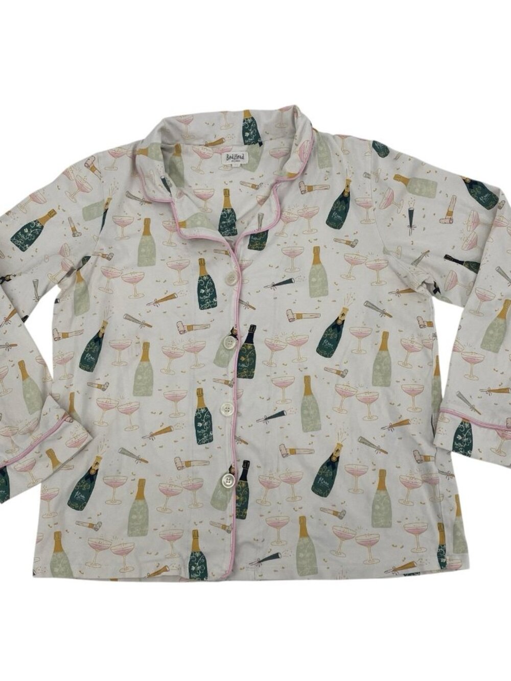 Bed Head Pajamas Size M Cotton Long Sleeve Cheers Celebration - Picture 2 of 16